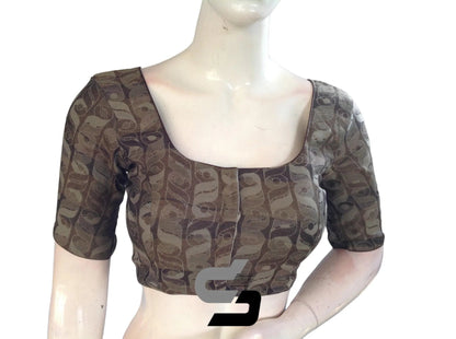 Grey Color Multi silk Readymade Blouse, Indian Saree Blouse - D3blouses