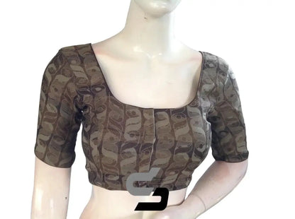 Grey Color Multi silk Readymade Blouse, Indian Saree Blouse - D3blouses