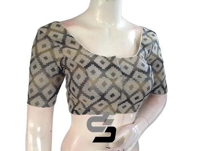 Grey Color Multi silk Readymade Blouse, Indian Saree Blouse - D3blouses