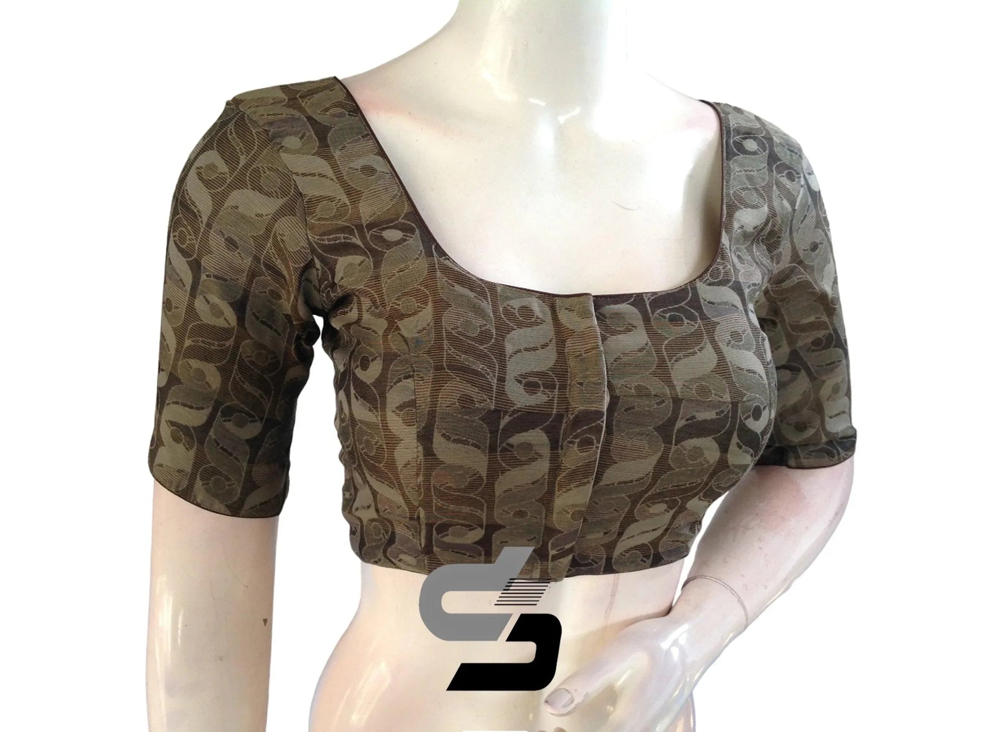 Grey Color Multi silk Readymade Blouse, Indian Saree Blouse - D3blouses