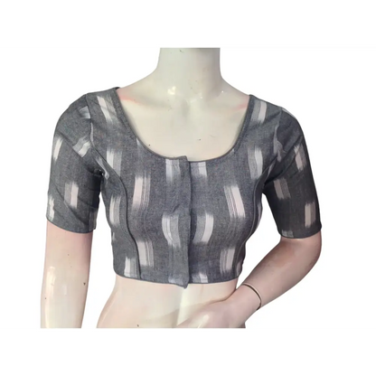 Grey Cotton Readymade Saree Blouse: A Versatile Essential - D3blouses
