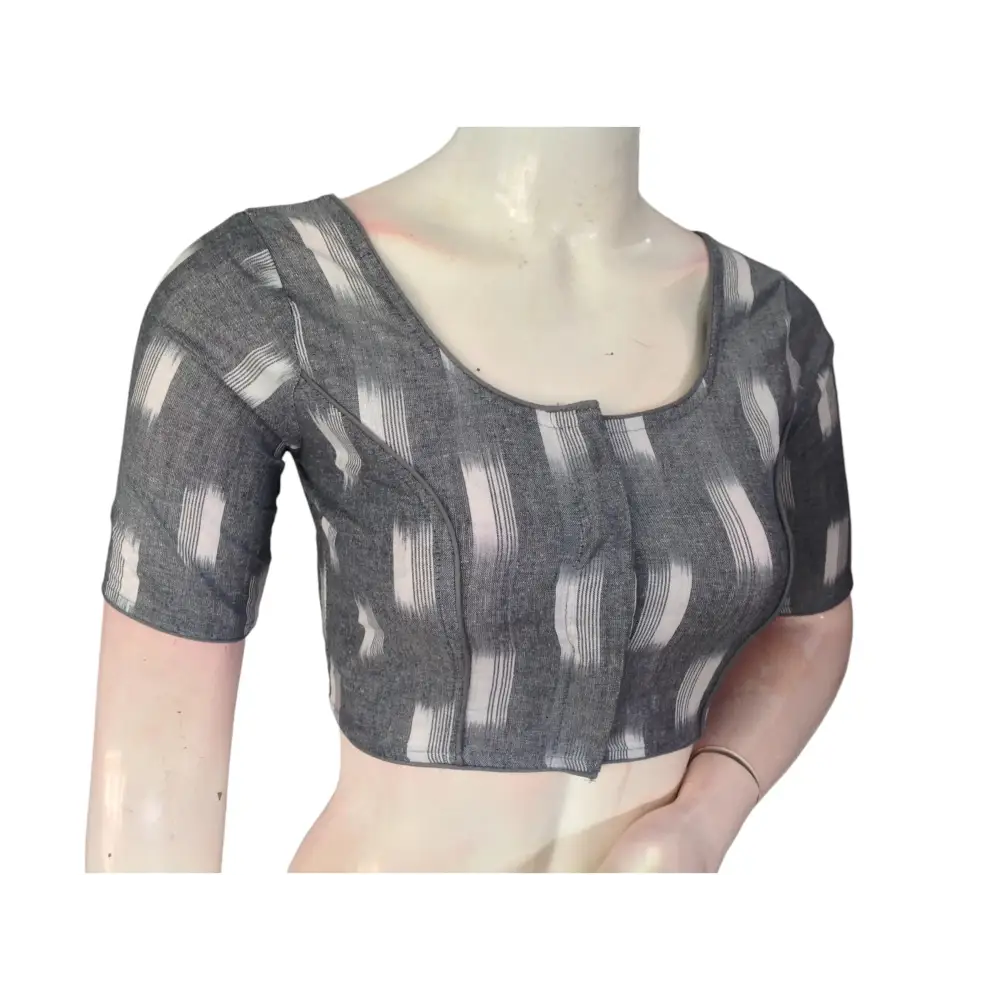 Grey Cotton Readymade Saree Blouse: A Versatile Essential - D3blouses