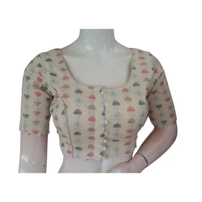 Handcrafted Khadi Cotton Designer Readymade Saree Blouse - D3blouses