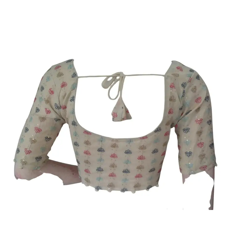 Handcrafted Khadi Cotton Designer Readymade Saree Blouse - D3blouses