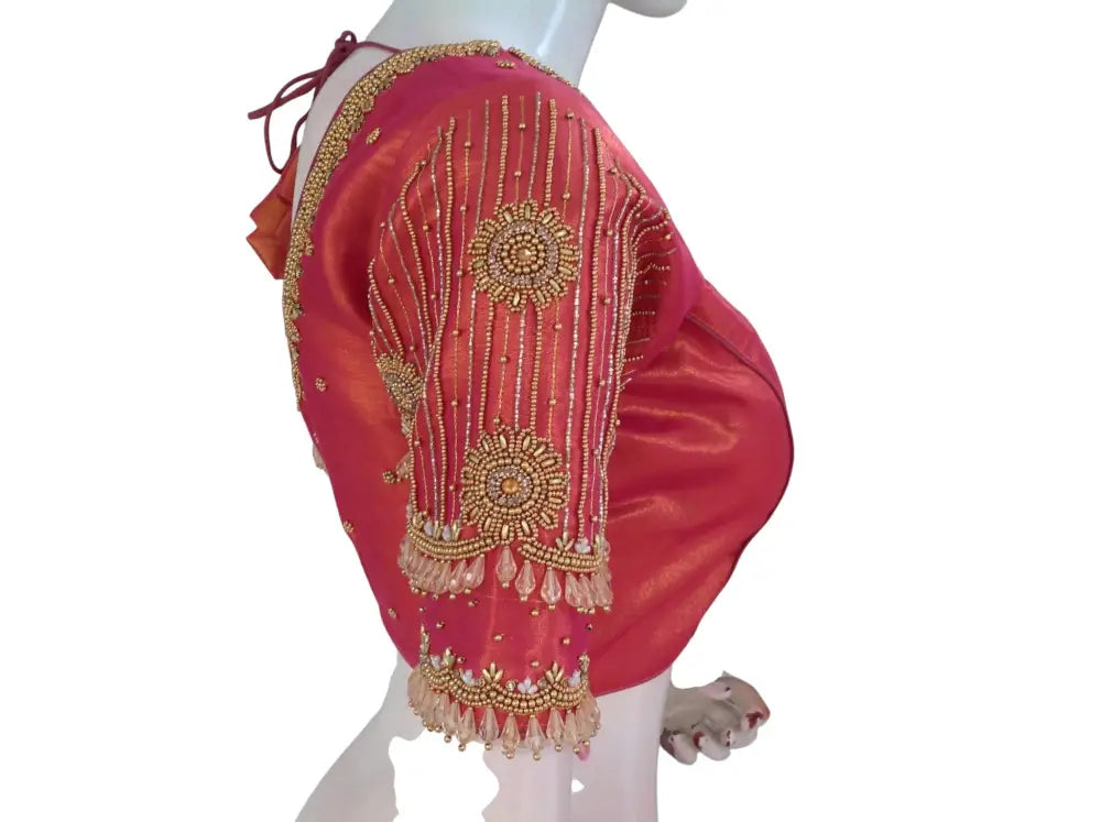 Heavy Aari Handwork Bridal Silk Readymade Blouse - Multi Color Options (Padded Princess Cut) Readymade Blouse