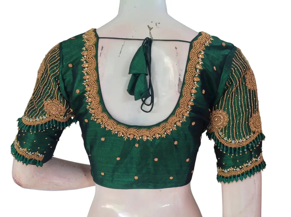 Heavy Aari Handwork Bridal Silk Readymade Blouse - Multi Color Options (Padded Princess Cut) Readymade Blouse