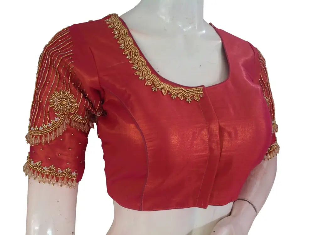 Heavy Aari Handwork Bridal Silk Readymade Blouse - Multi Color Options (Padded Princess Cut) Readymade Blouse