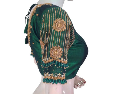 Heavy Aari Handwork Bridal Silk Readymade Blouse - Multi Color Options (Padded Princess Cut) Readymade Blouse