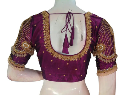 Heavy Aari Handwork Bridal Silk Readymade Blouse - Multi Color Options (Padded Princess Cut) Readymade Blouse