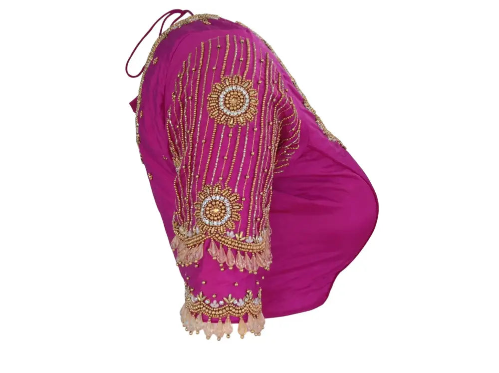 Heavy Aari Handwork Bridal Silk Readymade Blouse - Multi Color Options (Padded Princess Cut) Readymade Blouse