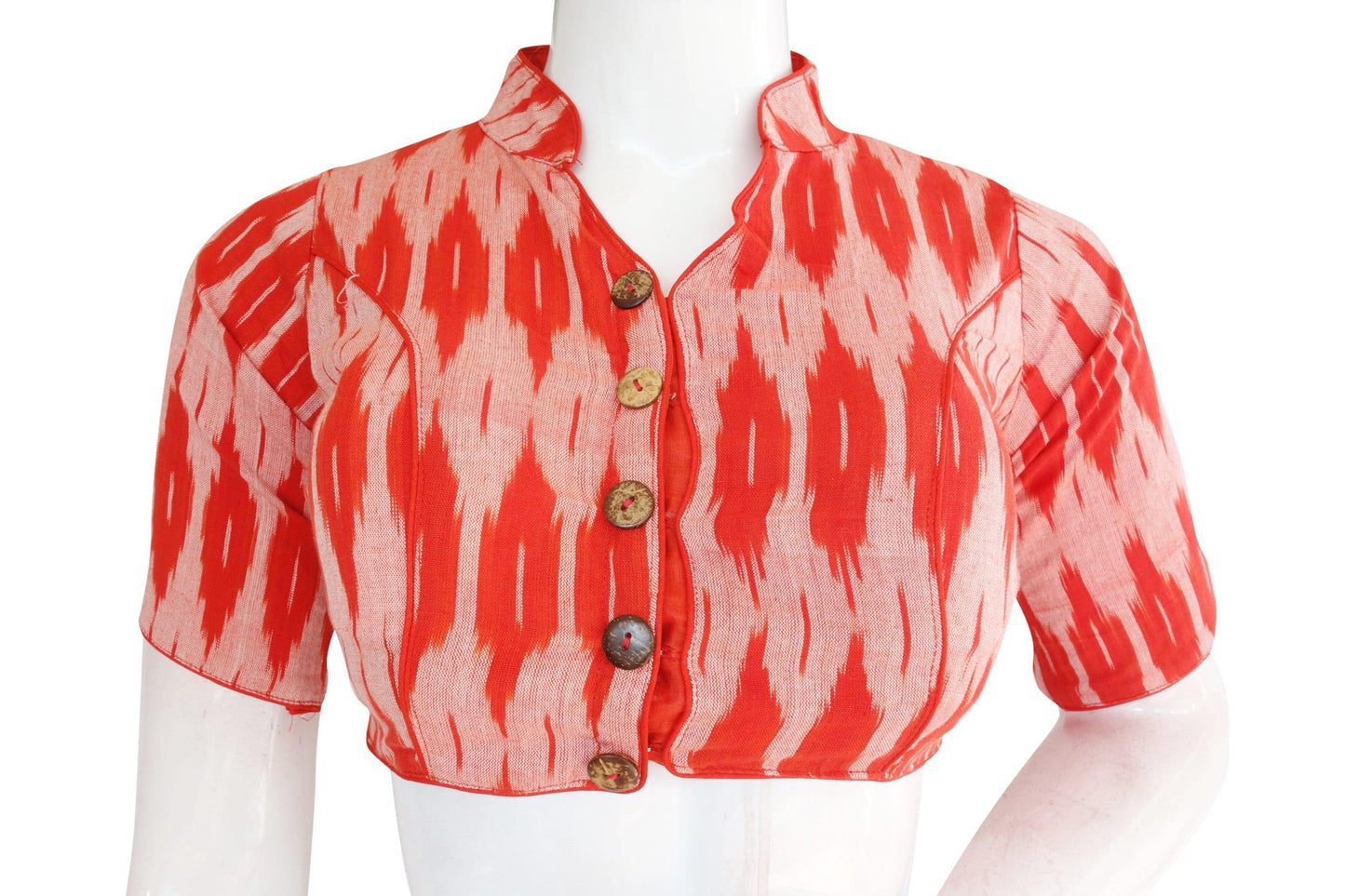 Ikkat Collar Designer Readymade Saree Blouse, Timeless Fashion Statement - D3blouses