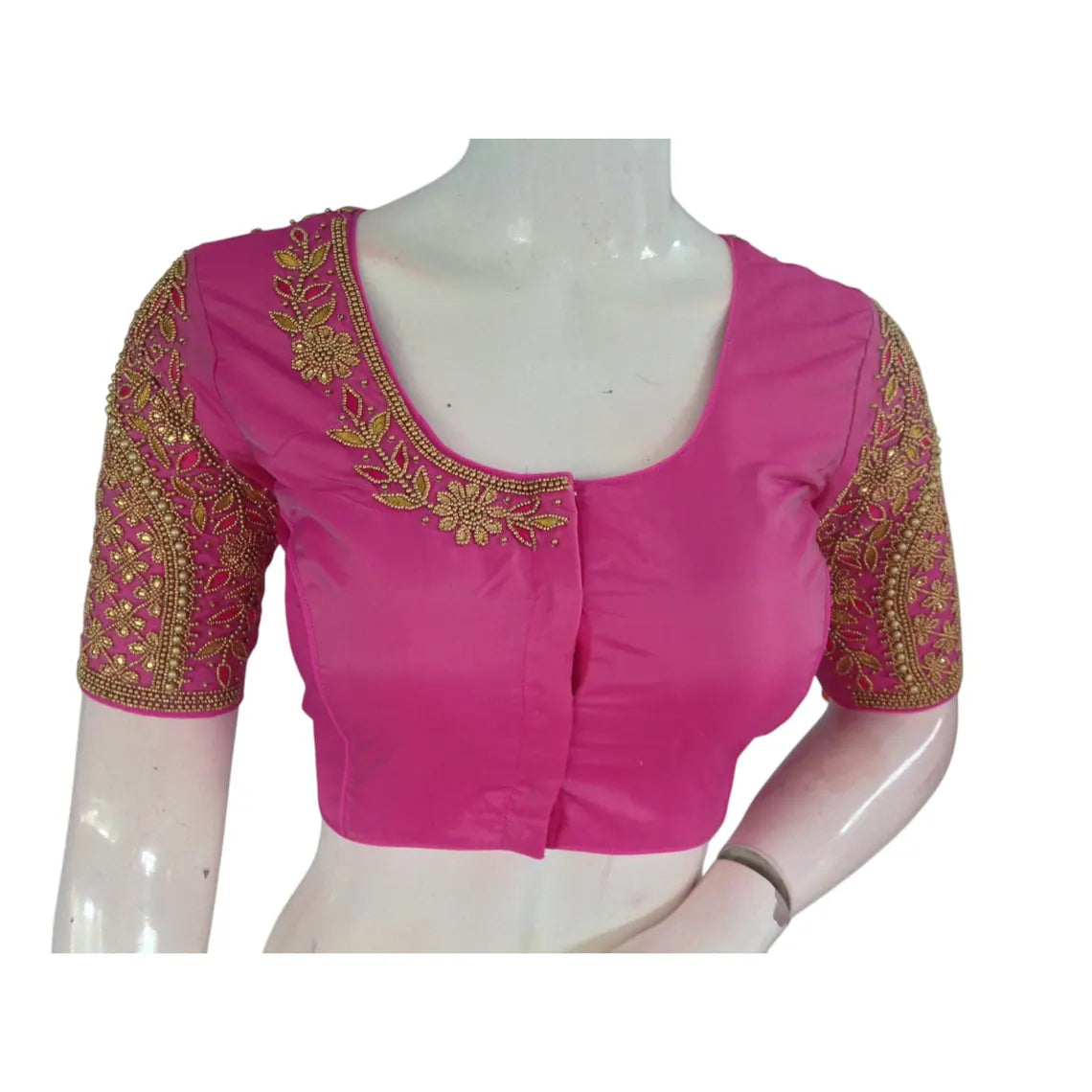 Pastel Light Magenta Aari Blouse | Wedding Wear | Handcrafted