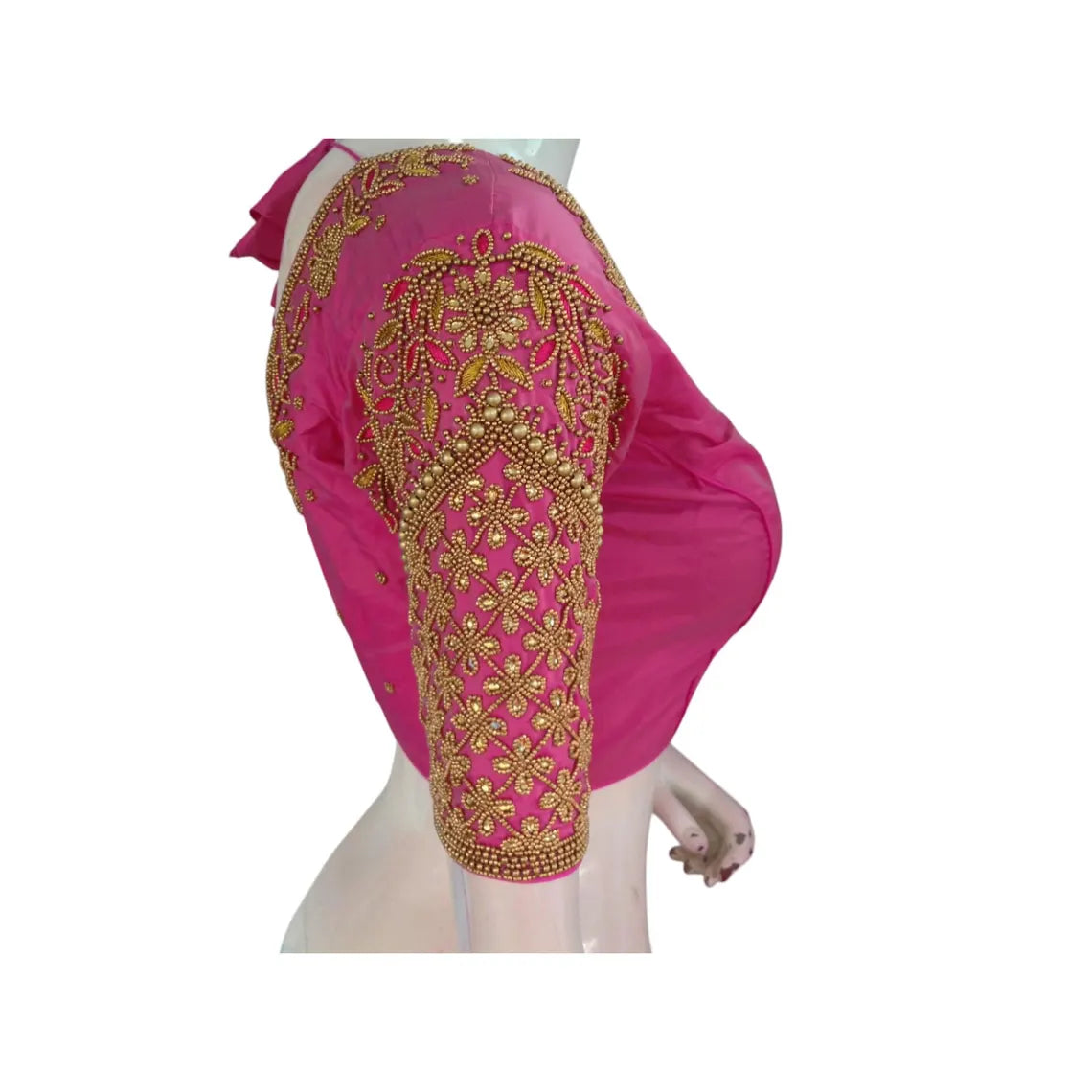 Pastel Light Magenta Aari Blouse | Wedding Wear | Handcrafted