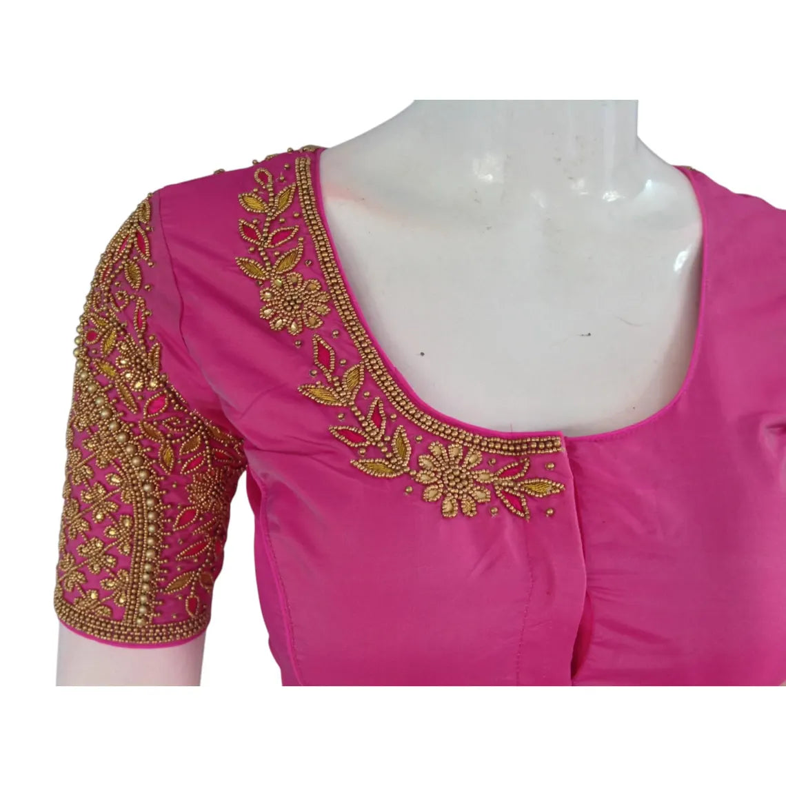 Pastel Light Magenta Aari Blouse | Wedding Wear | Handcrafted