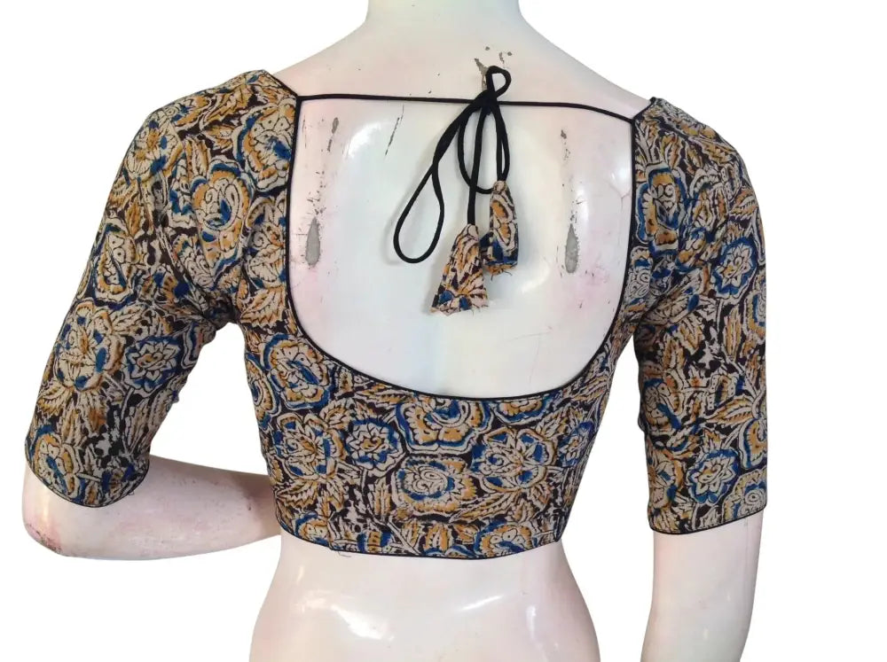 Kalamkari Cotton Saree Blouse – Multiple Prints | Ready-to-Wear, Daily & Festive Wear - D3blouses