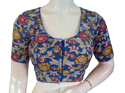 Kalamkari Cotton Saree Blouse – Multiple Prints | Ready-to-Wear, Daily & Festive Wear - D3blouses
