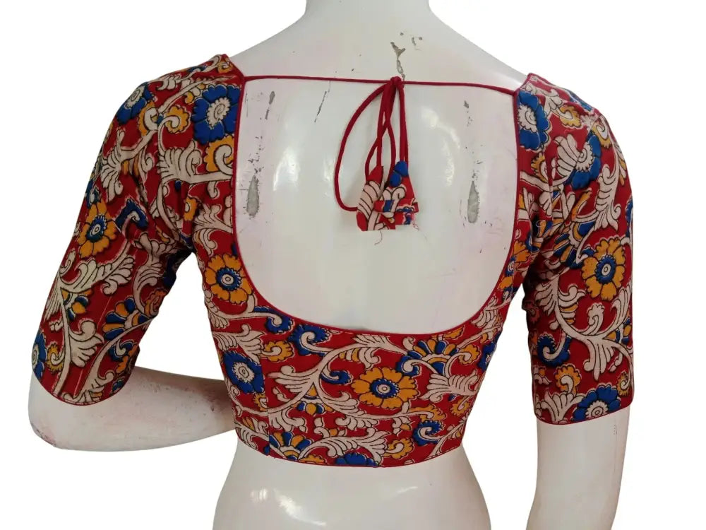 Kalamkari Cotton Saree Blouse – Multiple Prints | Ready-to-Wear, Daily & Festive Wear - D3blouses