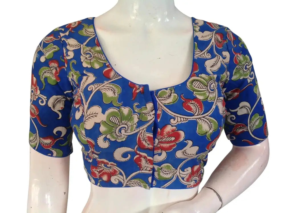 Kalamkari Cotton Saree Blouse – Multiple Prints | Ready-to-Wear, Daily & Festive Wear - D3blouses