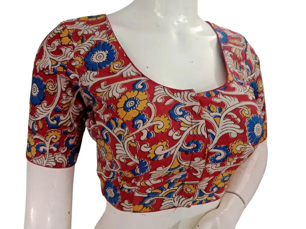 Kalamkari Cotton Saree Blouse – Multiple Prints | Ready-to-Wear, Daily & Festive Wear - D3blouses