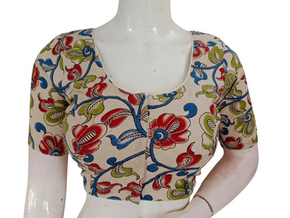 Kalamkari Cotton Saree Blouse – Multiple Prints | Ready-to-Wear, Daily & Festive Wear - D3blouses