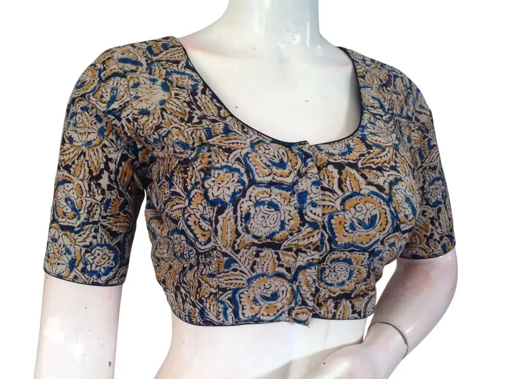 Kalamkari Cotton Saree Blouse – Multiple Prints | Ready-to-Wear, Daily & Festive Wear - D3blouses