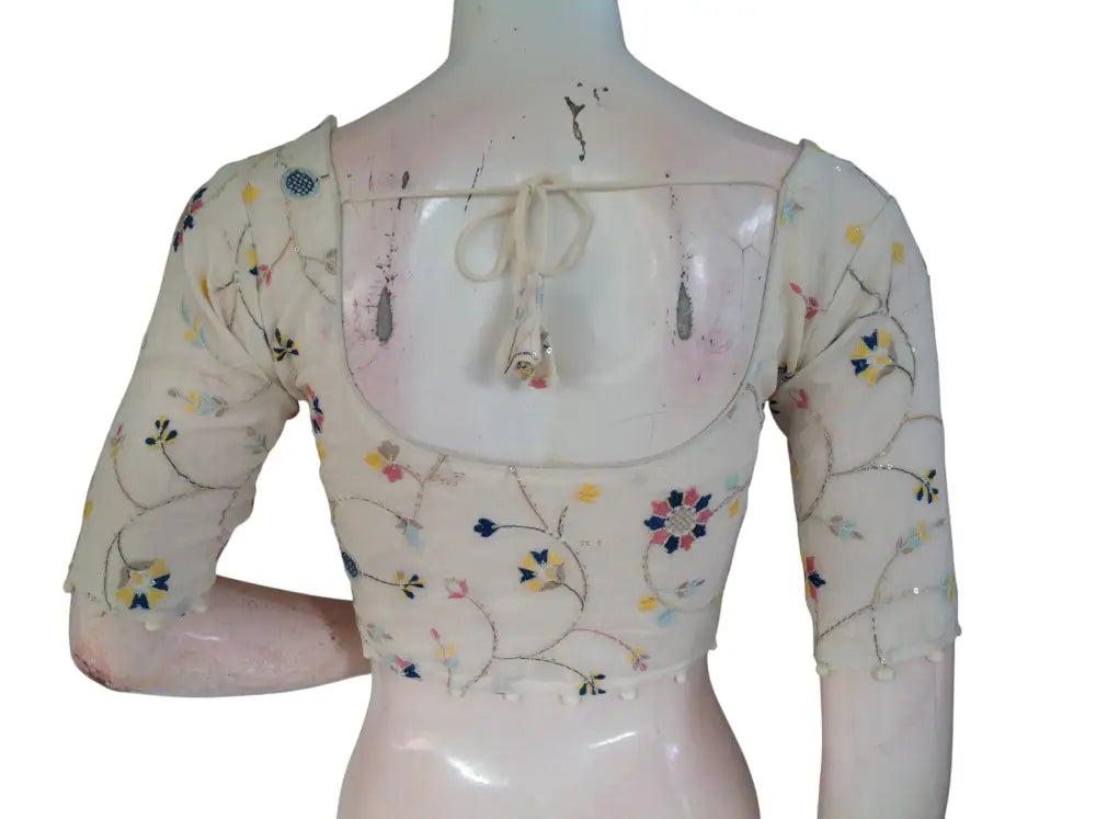 Khadi Cotton Saree Blouse | Indian Ethnic Choli | Ready-to-Wear | Multiple Designs - Readymade Blouse