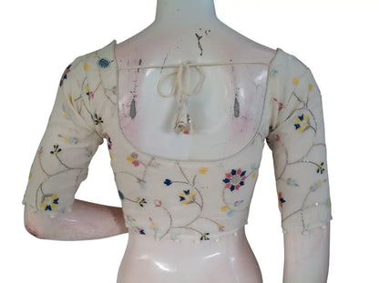 Khadi Cotton Saree Blouse | Indian Ethnic Choli | Ready-to-Wear | Multiple Designs - Readymade Blouse