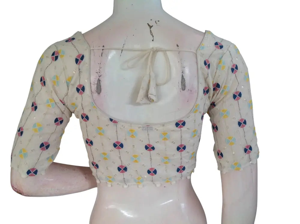 Khadi Cotton Saree Blouse | Indian Ethnic Choli | Ready-to-Wear | Multiple Designs - Readymade Blouse