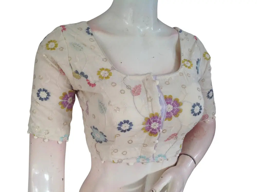 Khadi Cotton Saree Blouse | Indian Ethnic Choli | Ready-to-Wear | Multiple Designs - Readymade Blouse