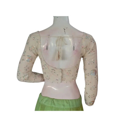 Khadi Minimalism: Sleek and Sustainable Designer Readymade Saree Blouse - D3blouses