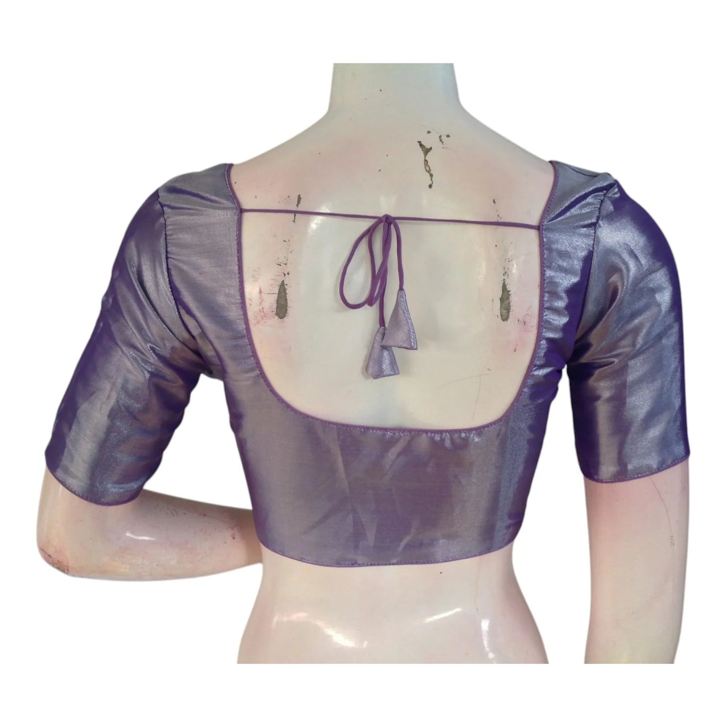 Lavender Plain Silk Blouse | Elegant Readymade Blouse | Light Purple Top - D3blouses