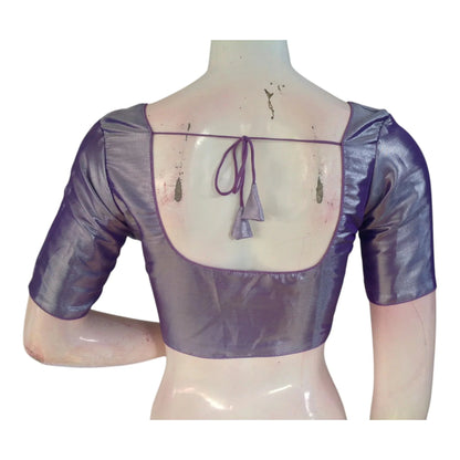 Lavender Plain Silk Blouse | Elegant Readymade Blouse | Light Purple Top - D3blouses