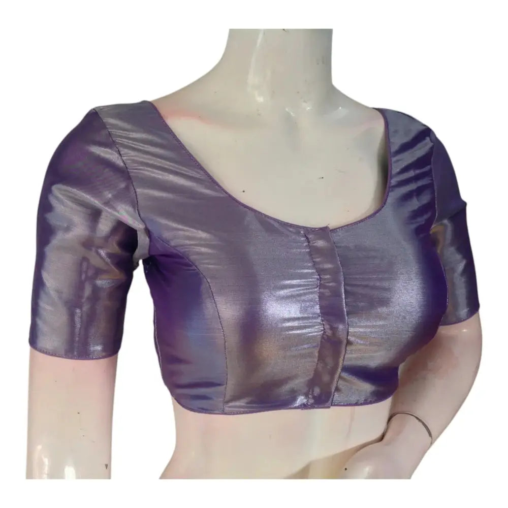 Lavender Plain Silk Blouse | Elegant Readymade Blouse | Light Purple Top - D3blouses