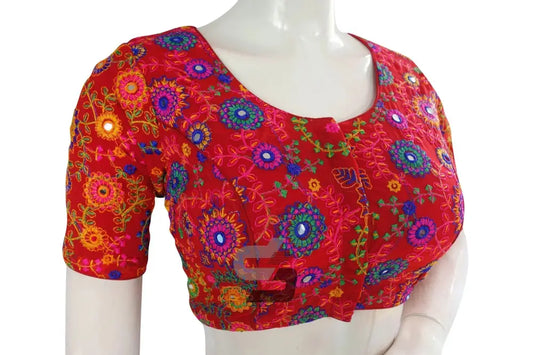 Light Maroon Color Multi Thread Embroidery Readymade Blouse - D3blouses