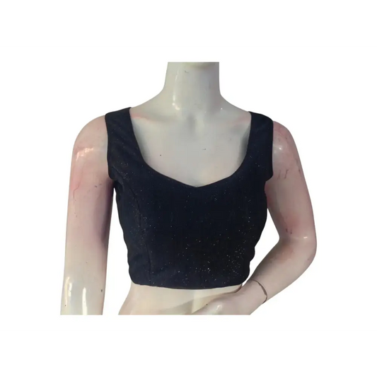 Luxurious Black Color Sequin Saree Blouse | Trendy Designer Piece - D3blouses