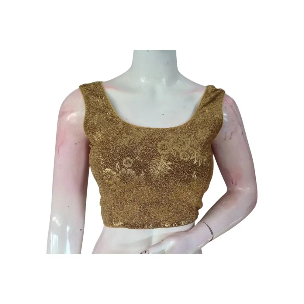 Luxurious Dark Gold Color Designer Saree Blouse | Ready to Wear & Chic - D3blouses
