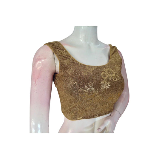 Luxurious Dark Gold Color Designer Saree Blouse | Ready to Wear & Chic - D3blouses