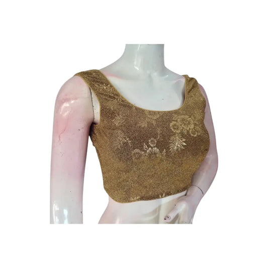 Luxurious Dark Gold Color Designer Saree Blouse | Ready to Wear & Chic - D3blouses