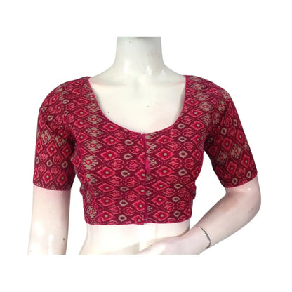 Magenta Color Cotton Ready made Saree Blouse: Bold & Beautiful - D3blouses