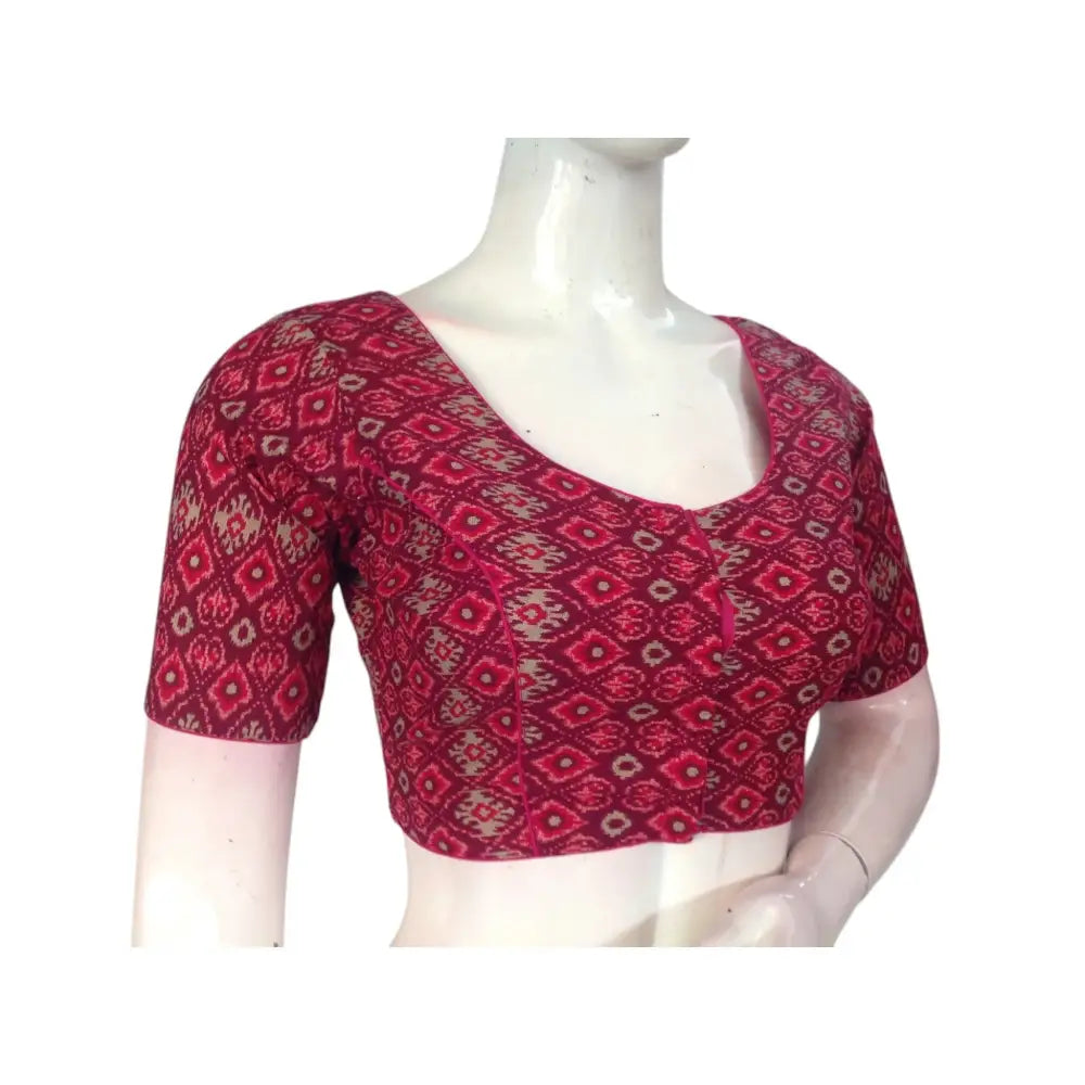 Magenta Color Cotton Ready made Saree Blouse: Bold & Beautiful - D3blouses