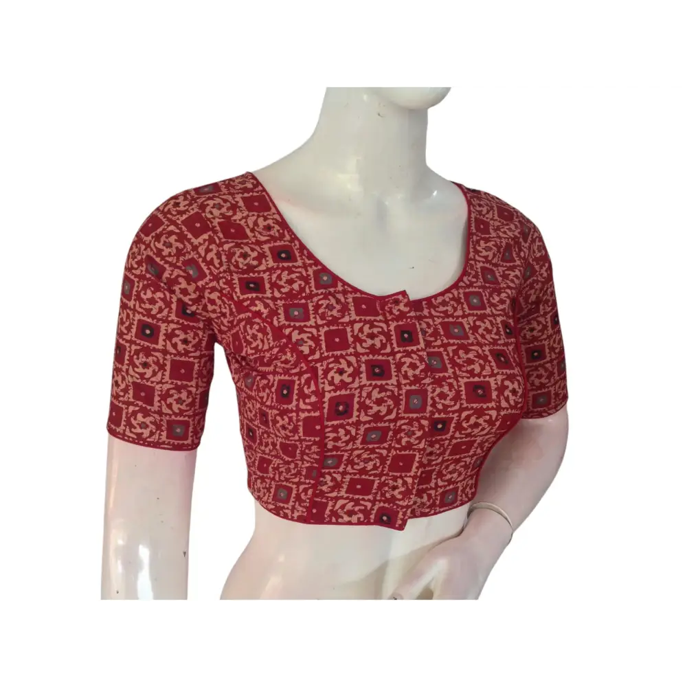Maroon Color Cotton Readymade Saree Blouse: A Classic Choice - D3blouses