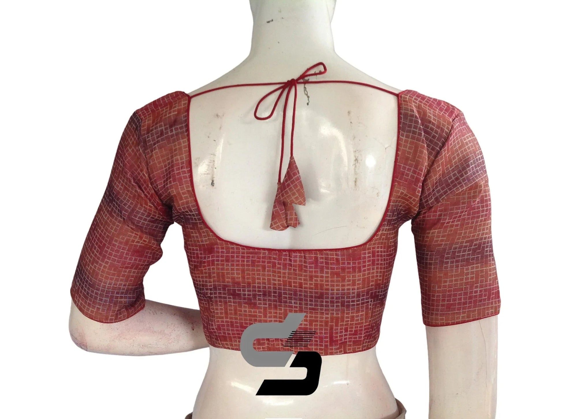 Maroon Color Multi silk Readymade Blouse, Indian Saree Blouse - D3blouses