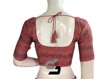 Maroon Color Multi silk Readymade Blouse, Indian Saree Blouse - D3blouses