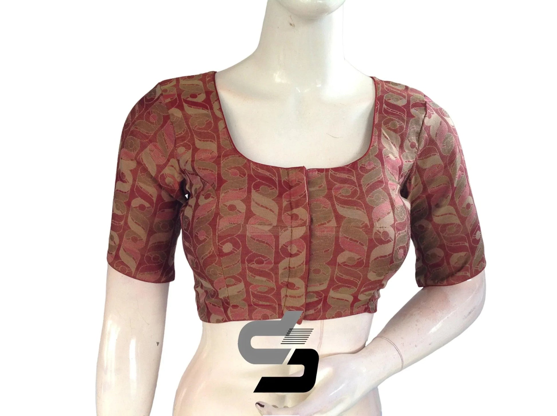 Maroon Color Multi silk Readymade Blouse, Indian Saree Blouse - D3blouses