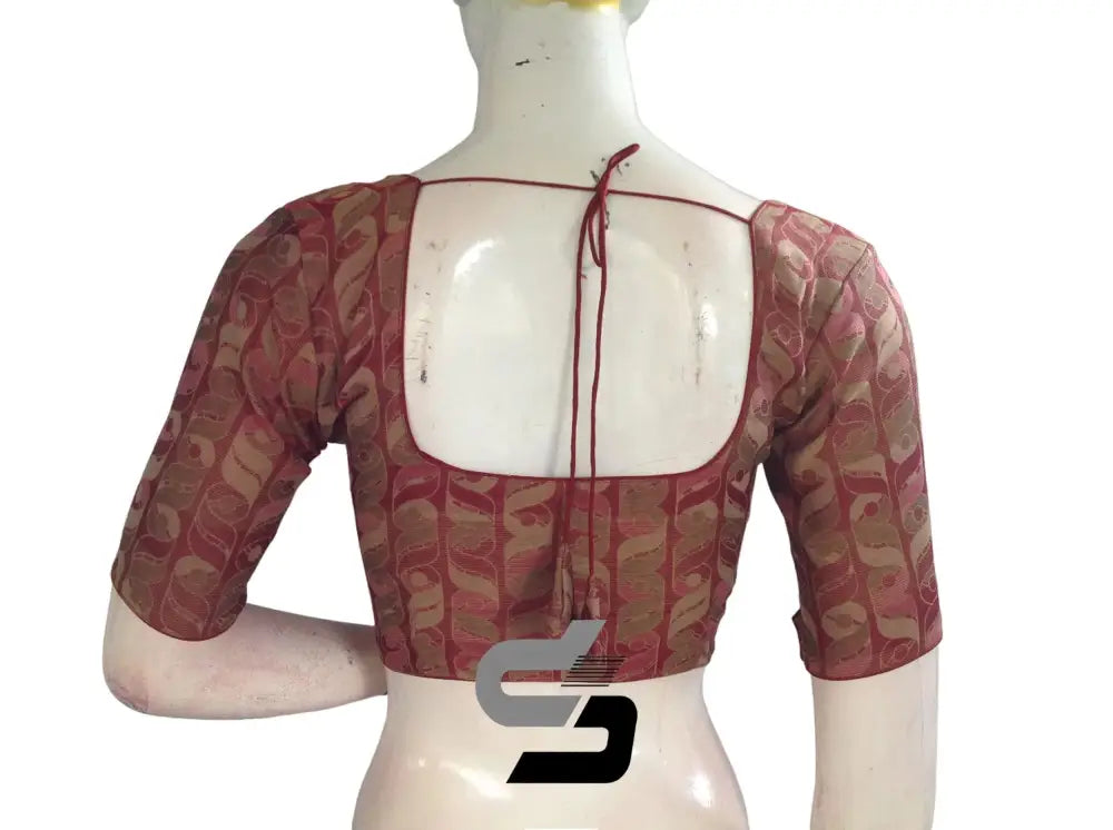 Maroon Color Multi silk Readymade Blouse, Indian Saree Blouse - D3blouses