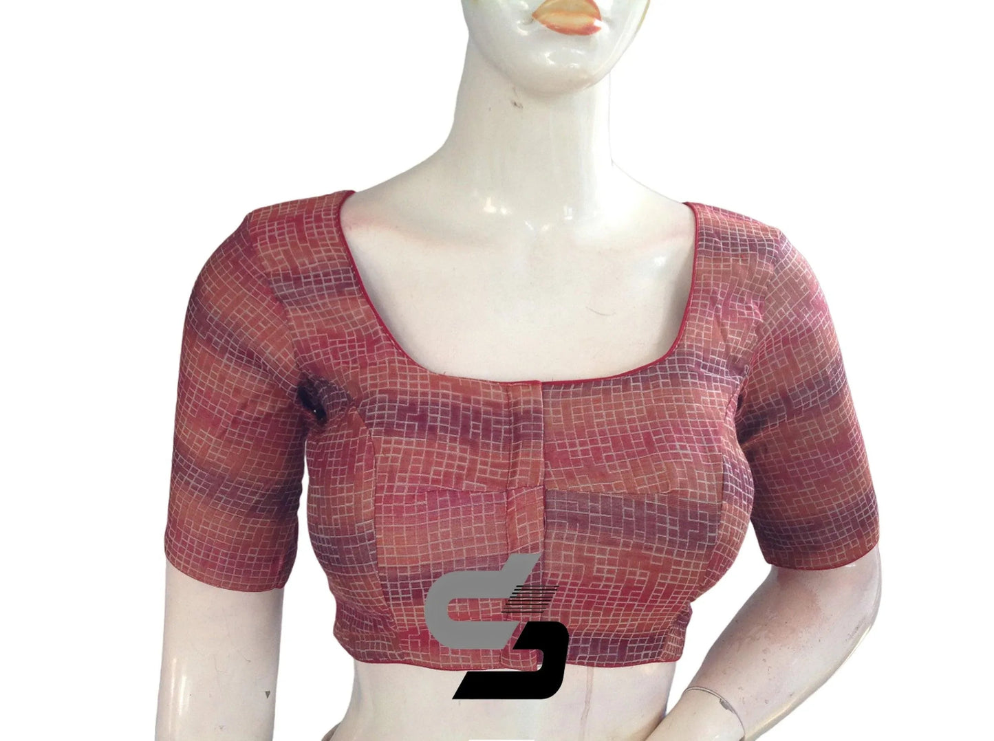 Maroon Color Multi silk Readymade Blouse, Indian Saree Blouse - D3blouses