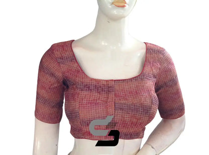 Maroon Color Multi silk Readymade Blouse, Indian Saree Blouse - D3blouses