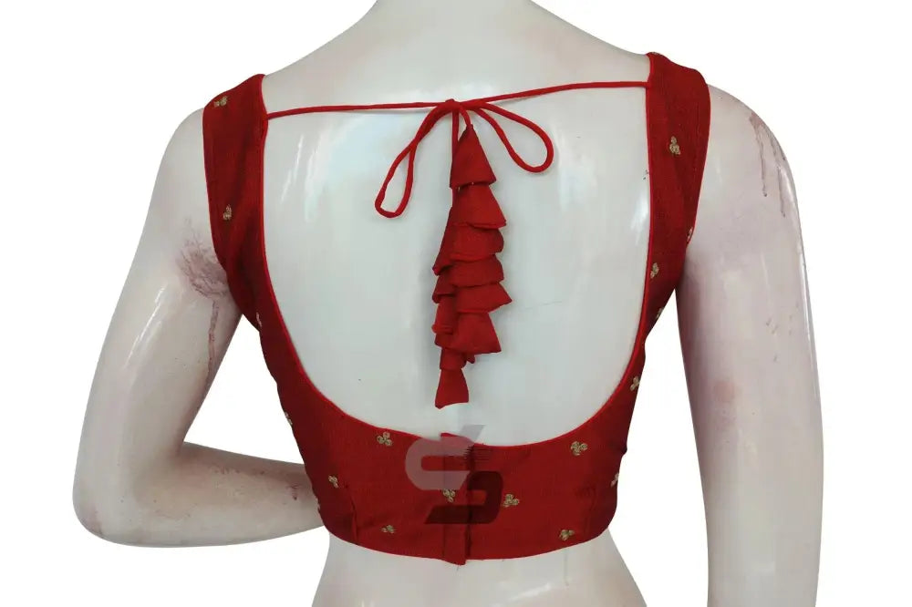 Maroon Color Semi silk Designer Readymade Saree Blouse - D3blouses