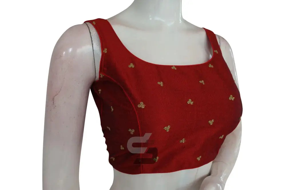 Maroon Color Semi silk Designer Readymade Saree Blouse - D3blouses