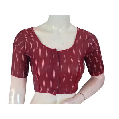 Maroon Cotton Readymade Saree Blouse: A Classic Choice - D3blouses